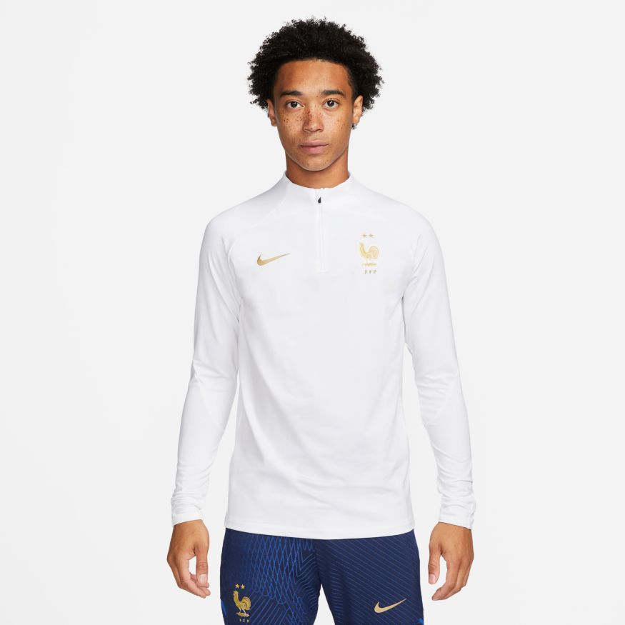 Nike France Strike Men's Nike Dri-FIT Knit Soccer Drill Top - DH6455-102-NIKE by Nike | Available at Niky's Sports