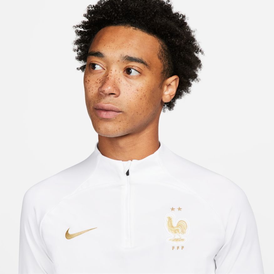Nike France Strike Men's Nike Dri-FIT Knit Soccer Drill Top - DH6455-102-NIKE by Nike | Available at Niky's Sports