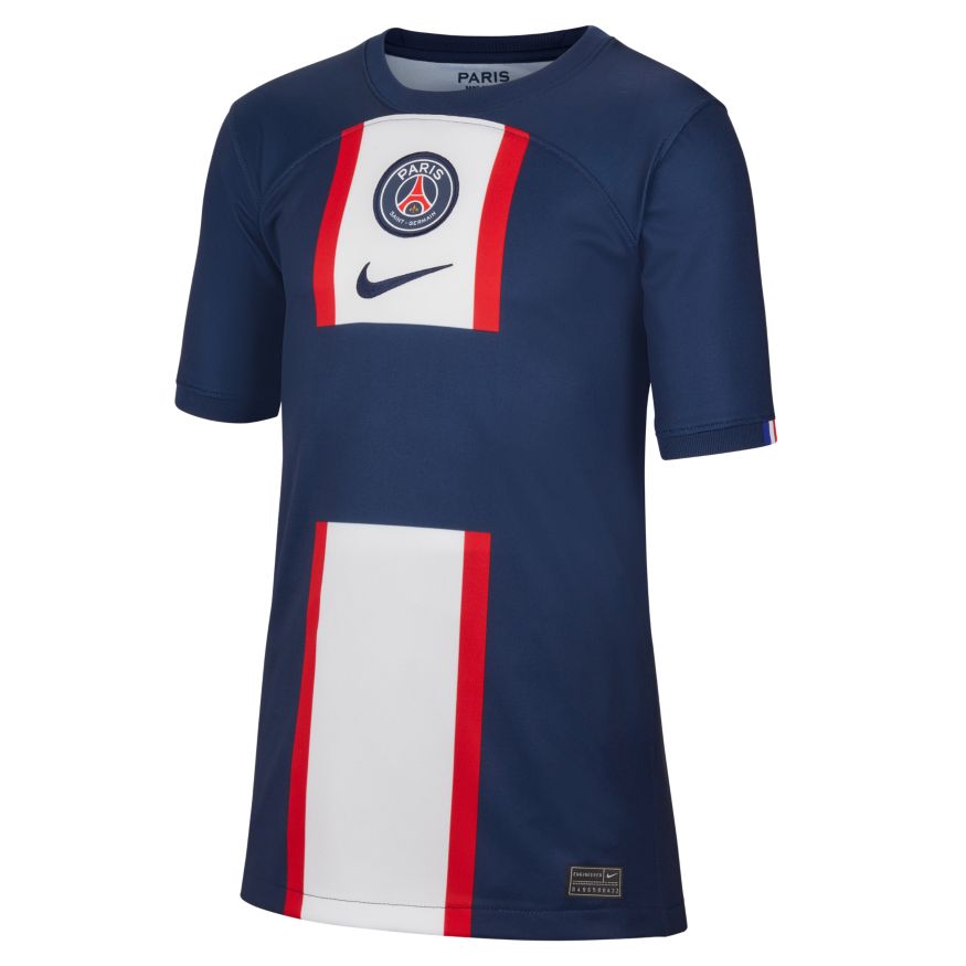 Paris Saint-Germain 2022/23 Stadium Home Big Kids' Nike Dri-FIT Soccer Jersey - DJ7865-411-NIKE by Nike | Available at Niky's Sports