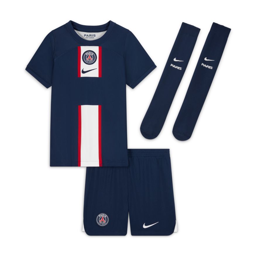 Paris Saint-Germain 2022/23 Home Little Kids' Soccer Kit - DJ7897-411-NIKE by Nike | Available at Niky's Sports