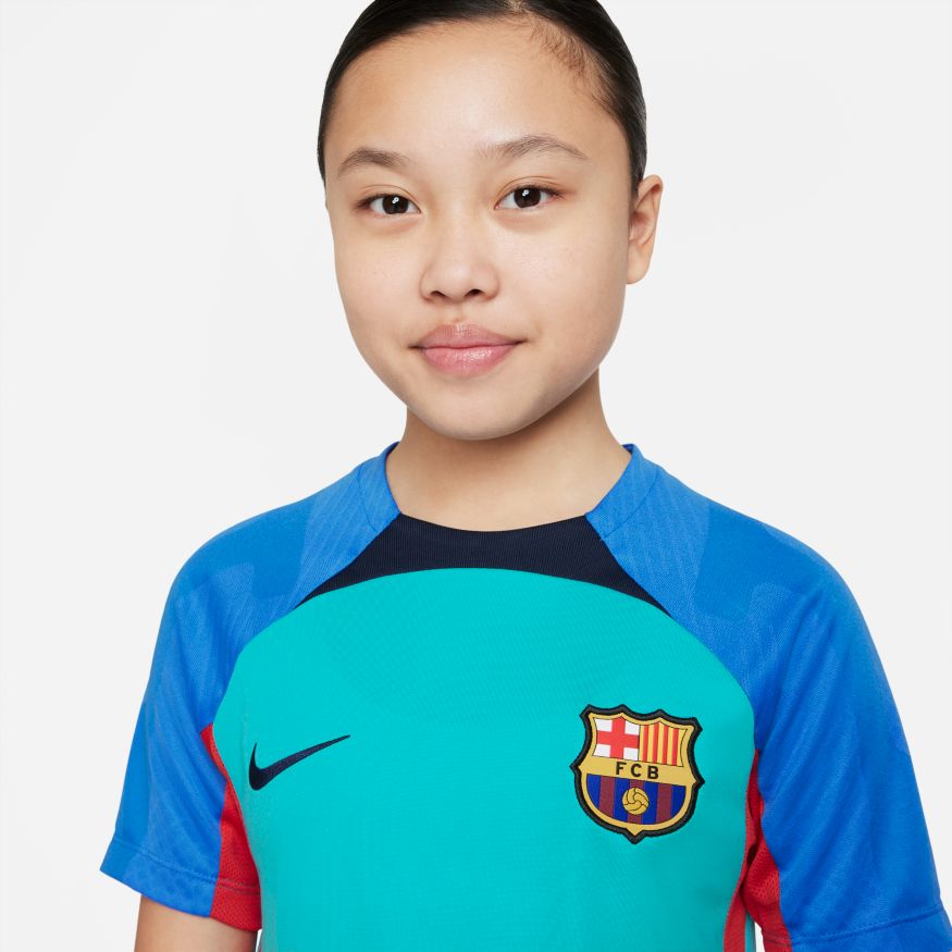 FC Barcelona Strike Big Kids' Nike Dri-FIT Short-Sleeve Soccer Top - DJ8720-360-NIKE by Nike | Available at Niky's Sports