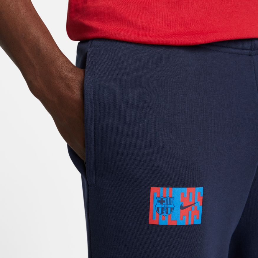 FC Barcelona Men's French Terry Soccer Pants - DM3148-451-NIKE by Nike | Available at Niky's Sports