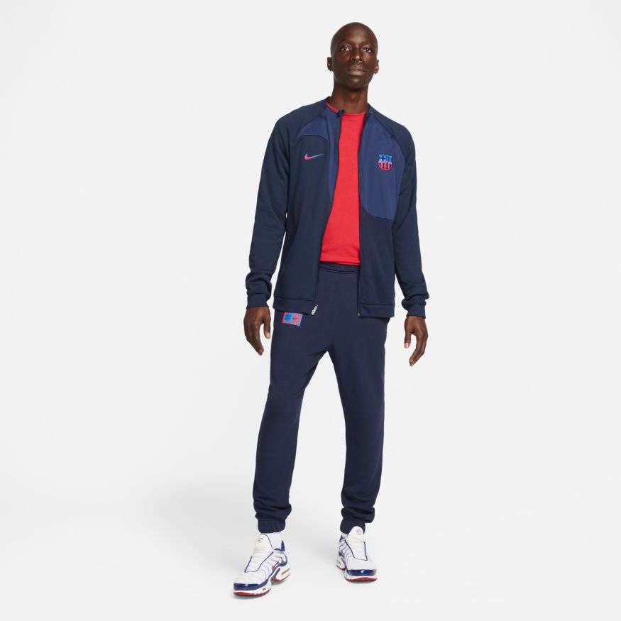 FC Barcelona Men's French Terry Soccer Pants - DM3148-451-NIKE by Nike | Available at Niky's Sports