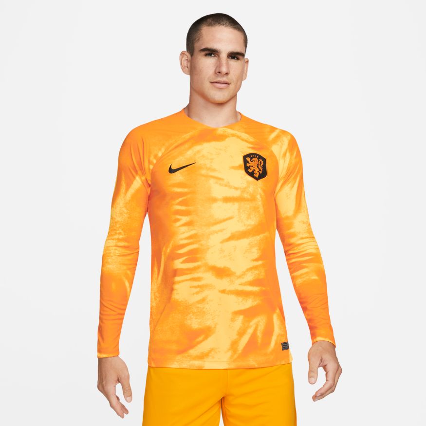 Nike Netherlands 2022/23 Stadium Home Men&#39;s Dri-FIT Long-Sleeve Soccer Jersey - DN0669-845-NIKE by Nike | Available at Niky&#39;s Sports