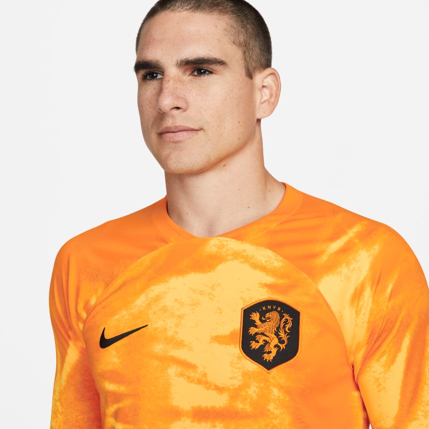 Nike Netherlands 2022/23 Stadium Home Men's Dri-FIT Long-Sleeve Soccer Jersey - DN0669-845-NIKE by Nike | Available at Niky's Sports