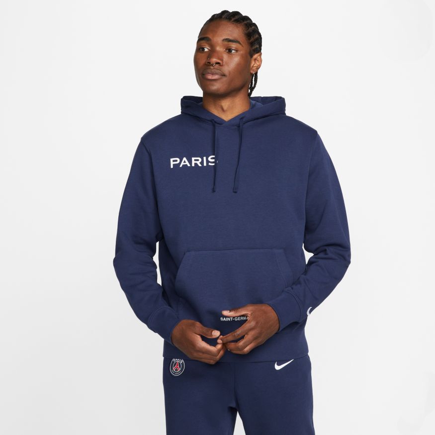 Paris Saint-Germain Men's French Terry Hoodie - DN1317-410-NIKE by Nike | Available at Niky's Sports