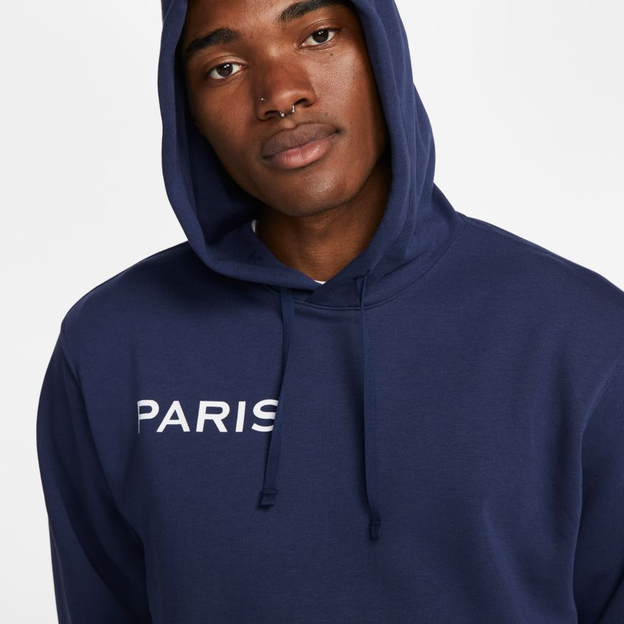 Paris Saint-Germain Men's French Terry Hoodie - DN1317-410-NIKE by Nike | Available at Niky's Sports