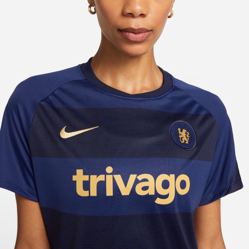 Chelsea FC Women's Nike Dri-FIT Pre-Match Short-Sleeve Soccer Top - DQ0548-422-NIKE by Nike | Available at Niky's Sports