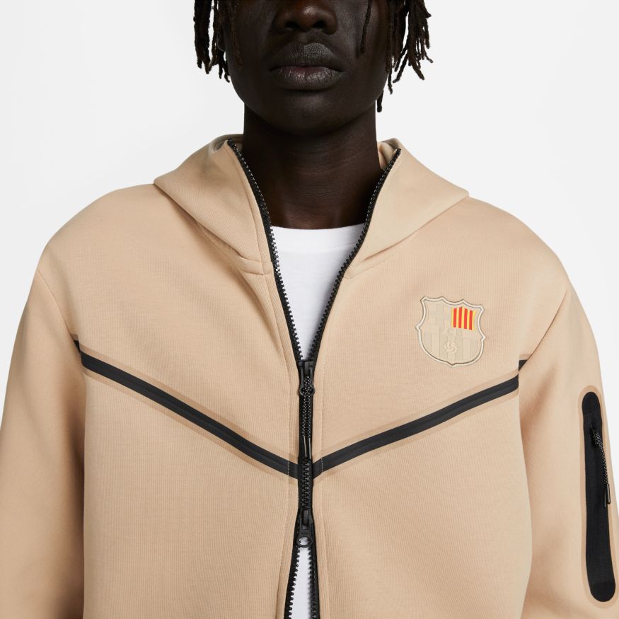 Nike FC Barcelona Tech Fleece Windrunner Men's Full-Zip Hoodie - DX4752-277-NIKE by Nike | Available at Niky's Sports