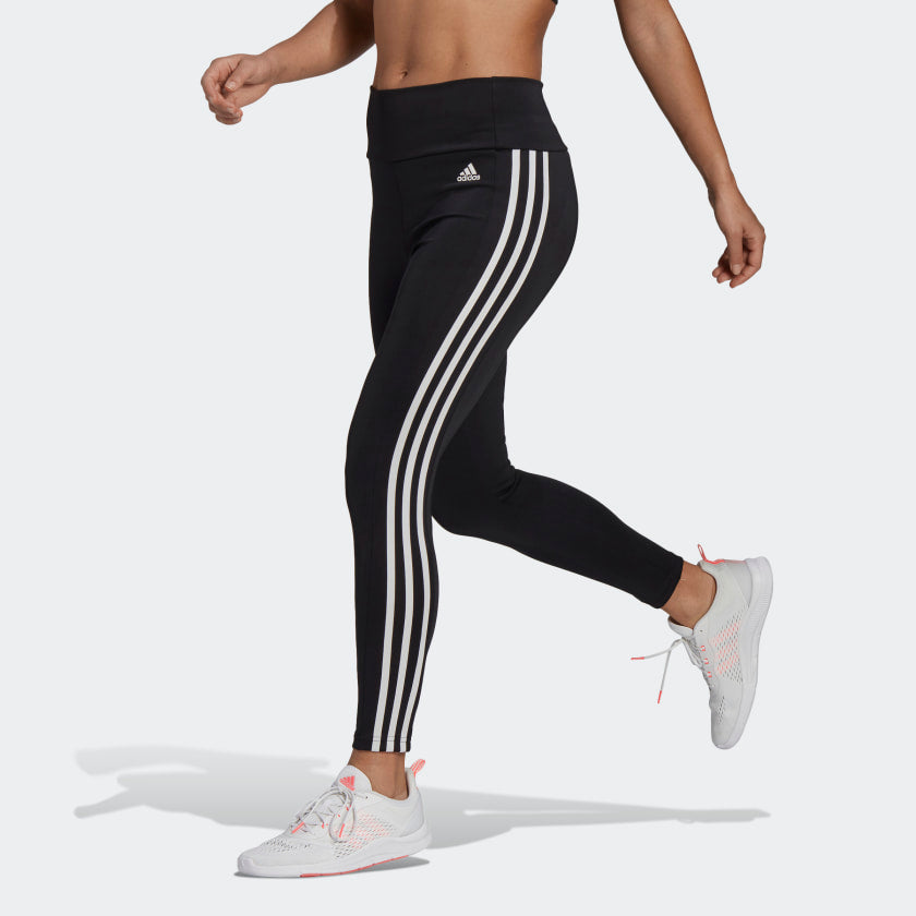 Adidas Women's Believe This 3 Stripe 7/8 Tights Size Medium FR7605 Blue