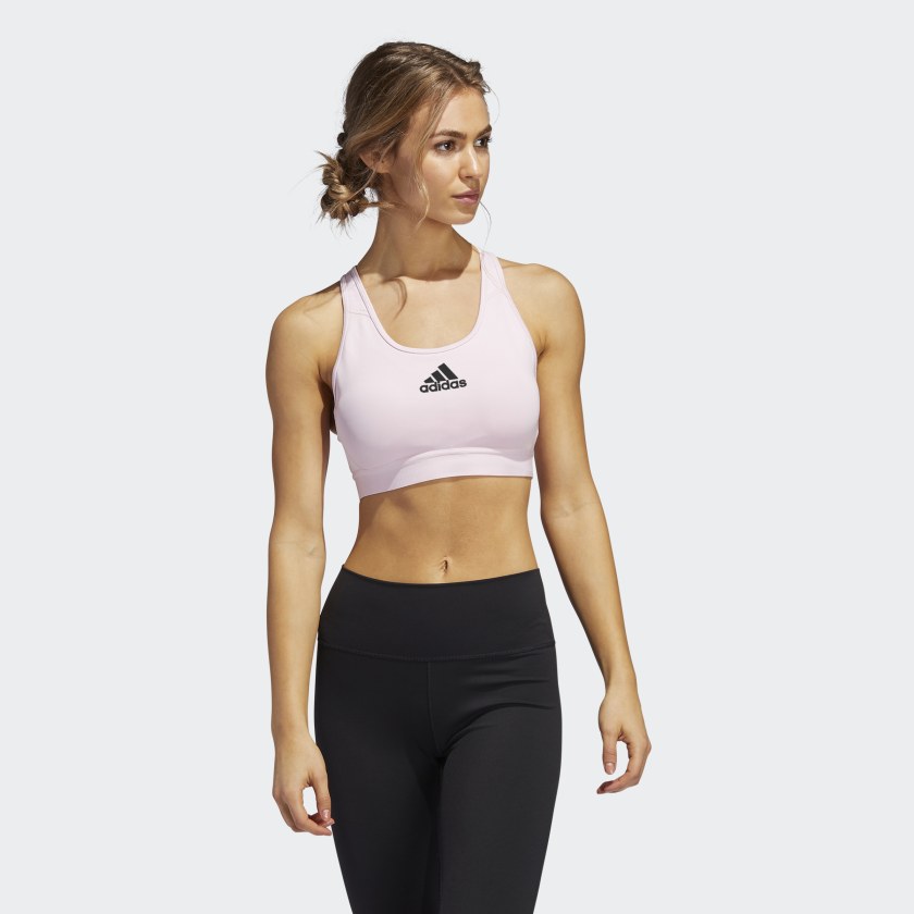Women's DON'T REST ALPHASKIN PADDED BRA PINK - GJ9698-ADIDAS by Adidas | Available at Niky's Sports