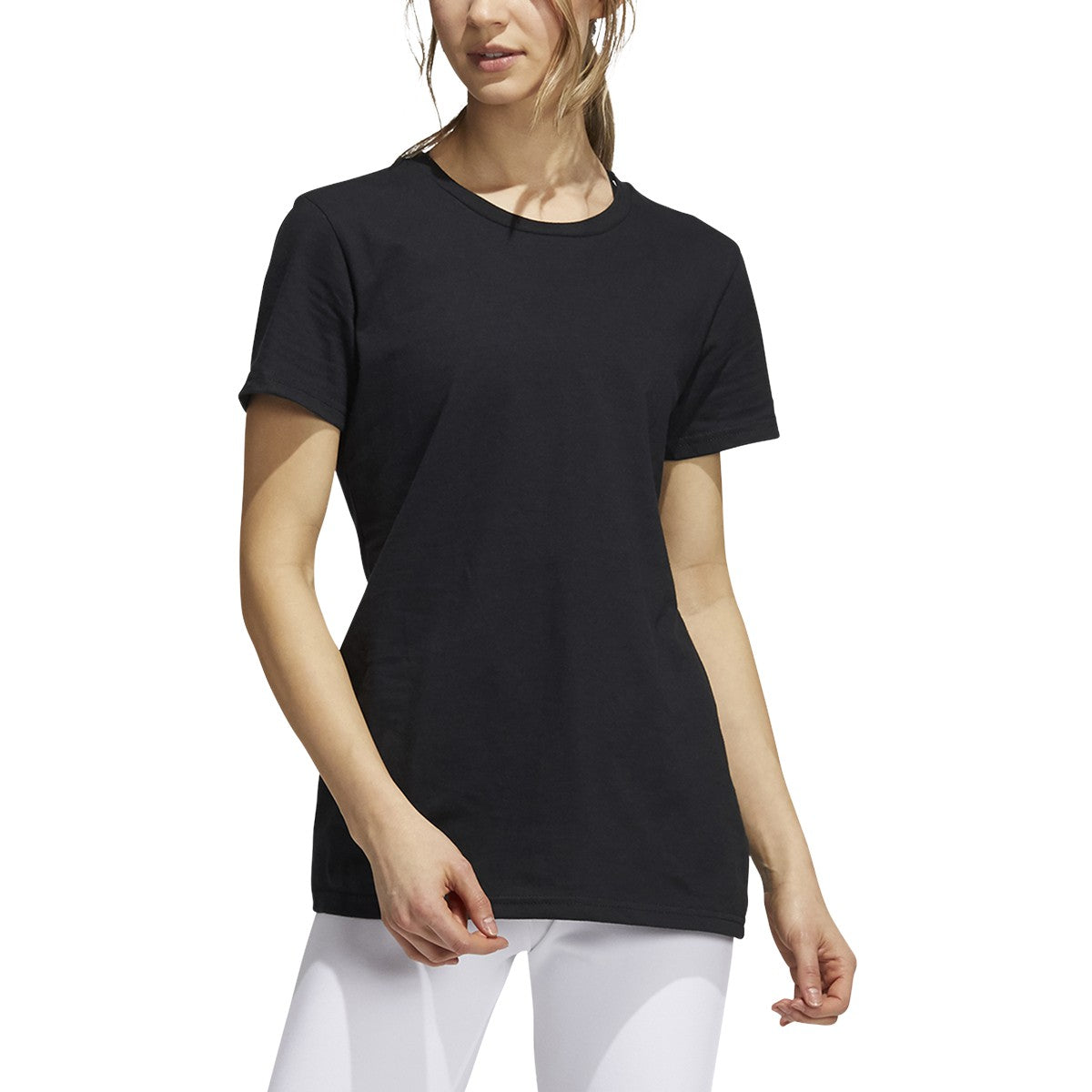 adidas Amplifier Women's Blank Tee - Black - EH4468-ADIDAS by Adidas | Available at Niky's Sports