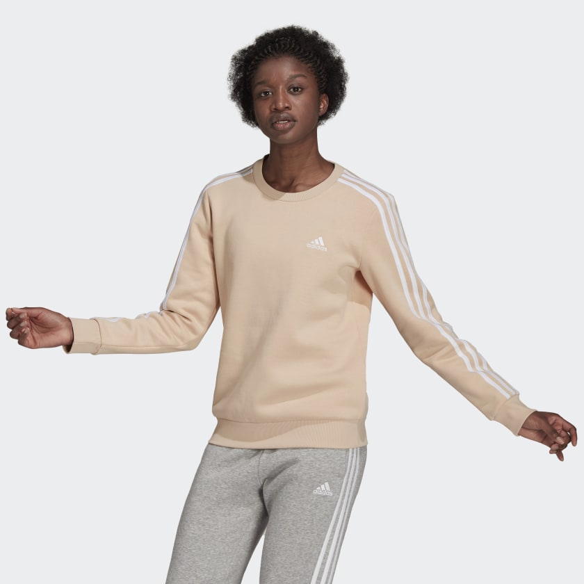Adidas essential 3 stripe sweatshirt online