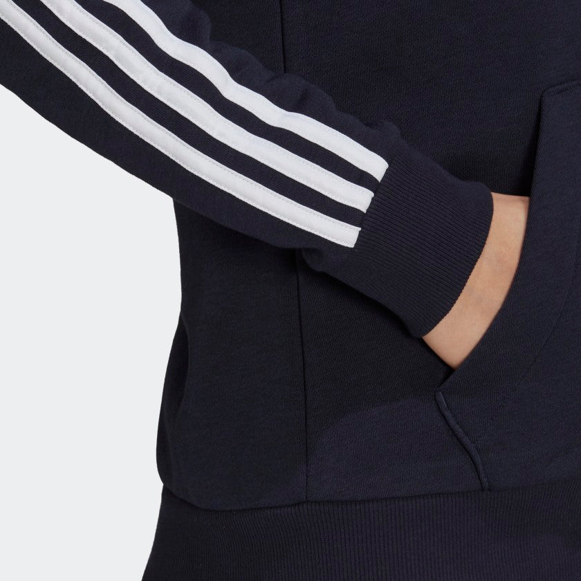 ESSENTIALS FLEECE 3-STRIPES FULL-ZIP HOODIE WOMEN'S