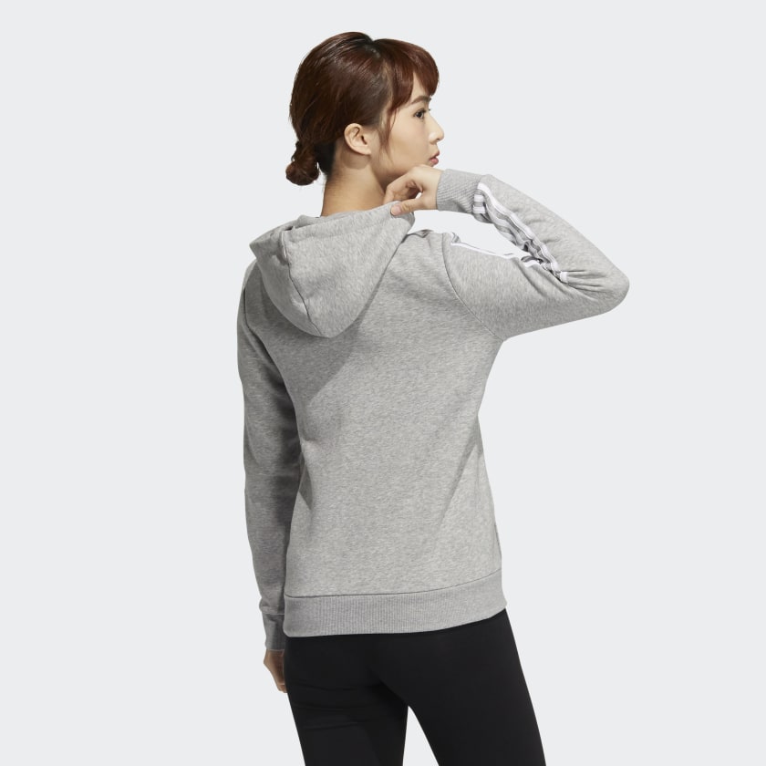 ESSENTIALS FLEECE 3-STRIPES FULL-ZIP HOODIE WOMEN'S