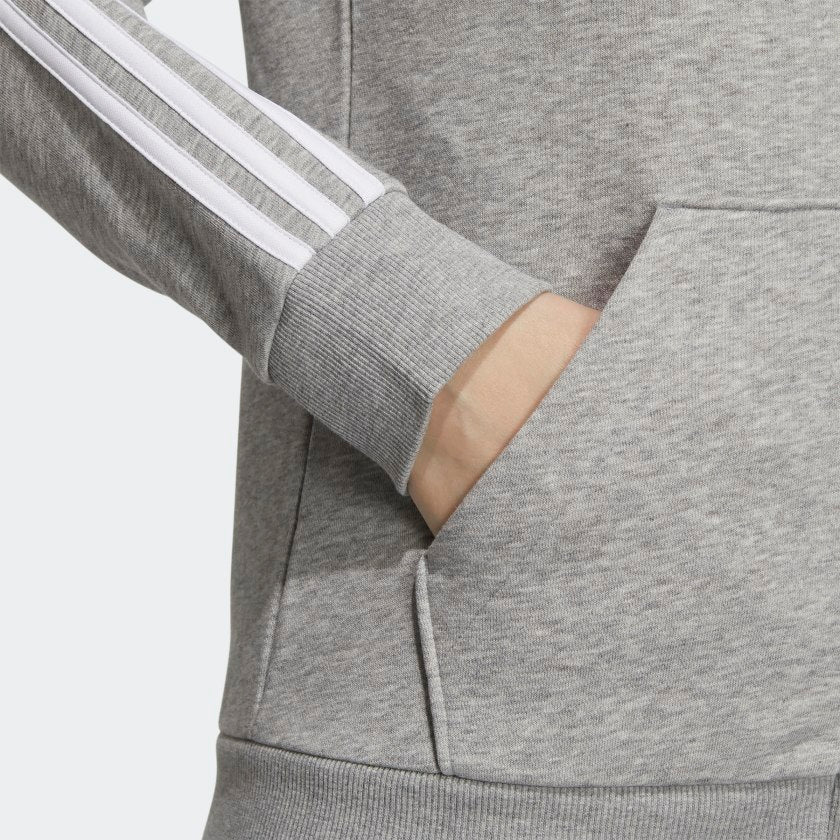 ESSENTIALS FLEECE 3-STRIPES FULL-ZIP HOODIE WOMEN'S