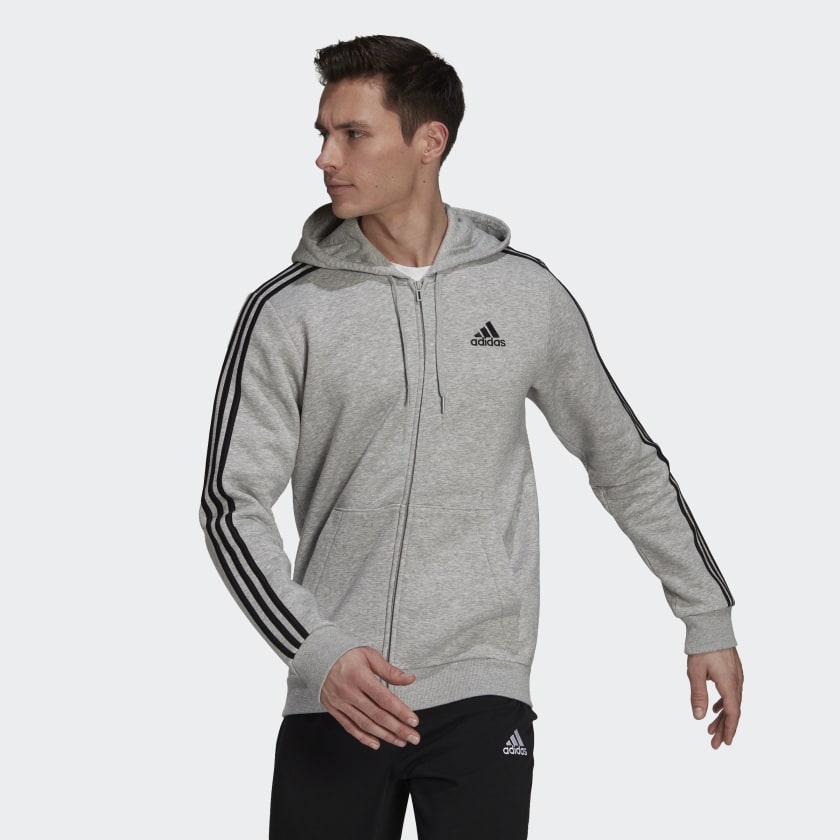 HOODIE 3-STRIPES FULL-ZIP FLEECE ESSENTIALS