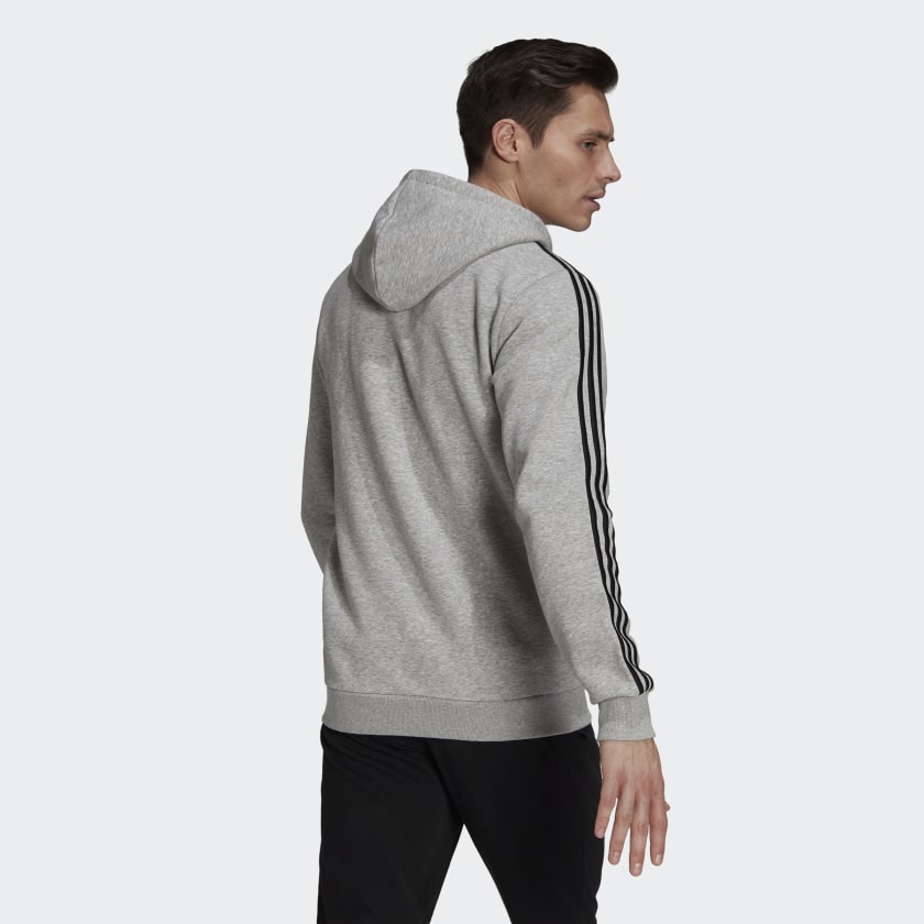 ESSENTIALS FLEECE 3-STRIPES FULL-ZIP HOODIE
