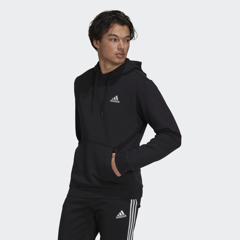 ADIDAS ESSENTIALS FLEECE HOODIE - BLACK - GV5294-ADIDAS by adidas | Available at Niky's Sports