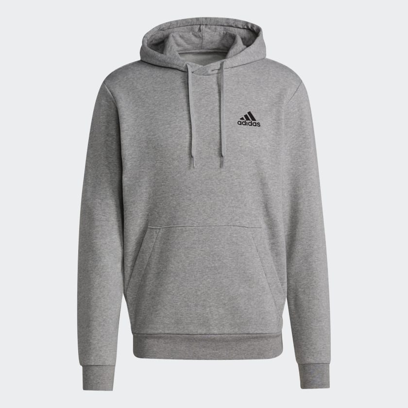 ADIDAS ESSENTIALS FLEECE HOODIE - GREY - H12213-ADIDAS by adidas | Available at Niky's Sports