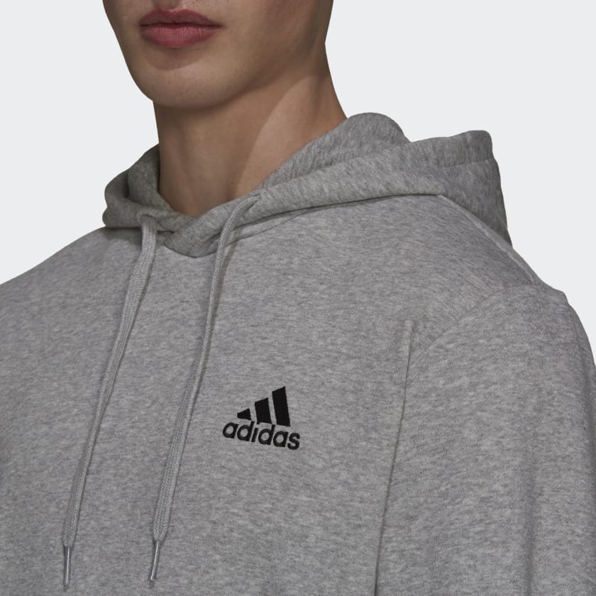 ADIDAS ESSENTIALS FLEECE HOODIE - GREY - H12213-ADIDAS by adidas | Available at Niky's Sports