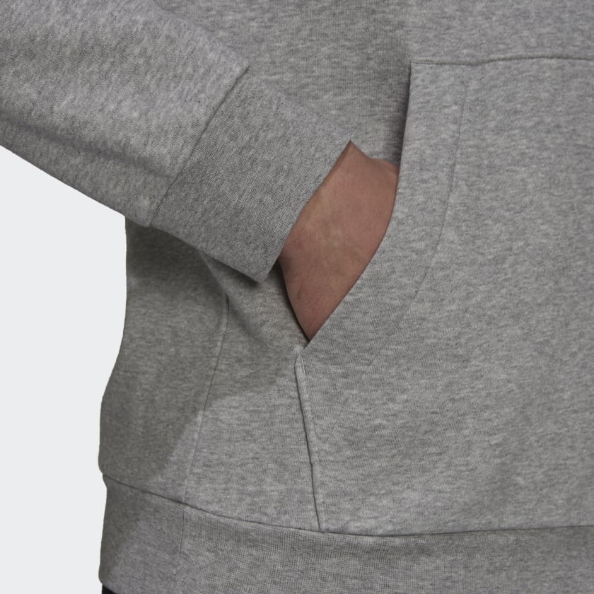 ADIDAS ESSENTIALS FLEECE HOODIE - GREY