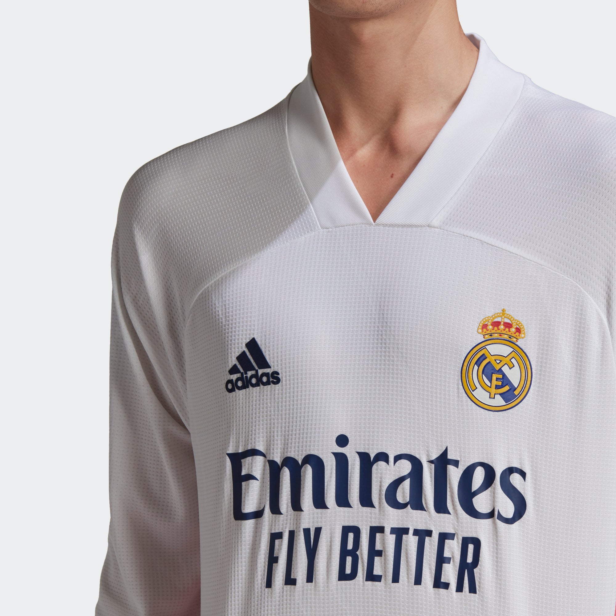 adidas Real Madrid Authentic Home Long Sleeve Jersey 20/21 Men's