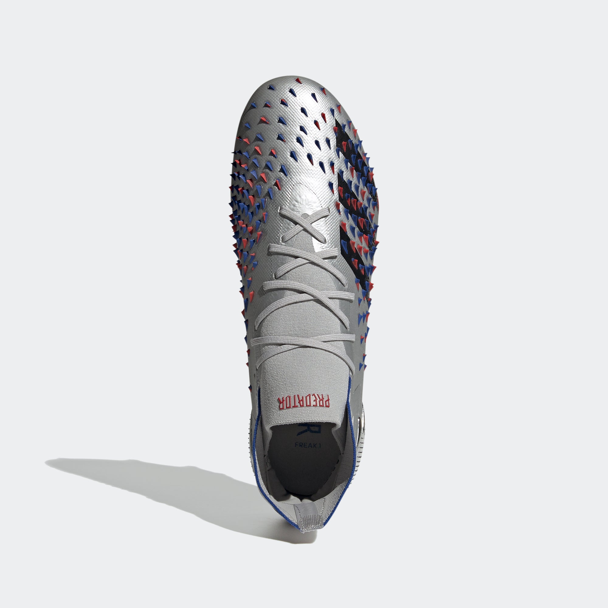Predator Freak.1 FG Cleats - Silver Metallic/Core Black/Royal Blue