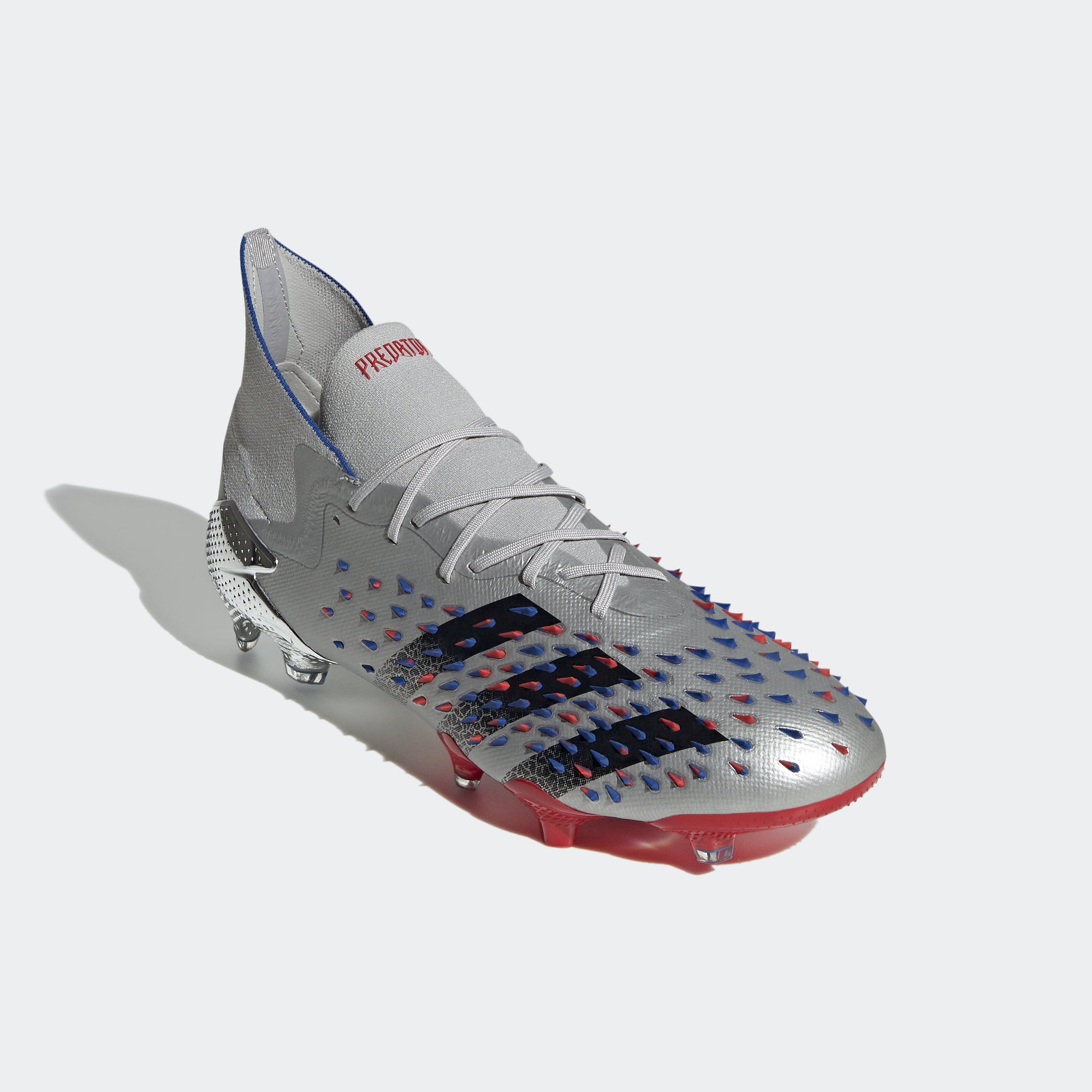 Predator Freak.1 FG Cleats - Silver Metallic/Core Black/Royal Blue