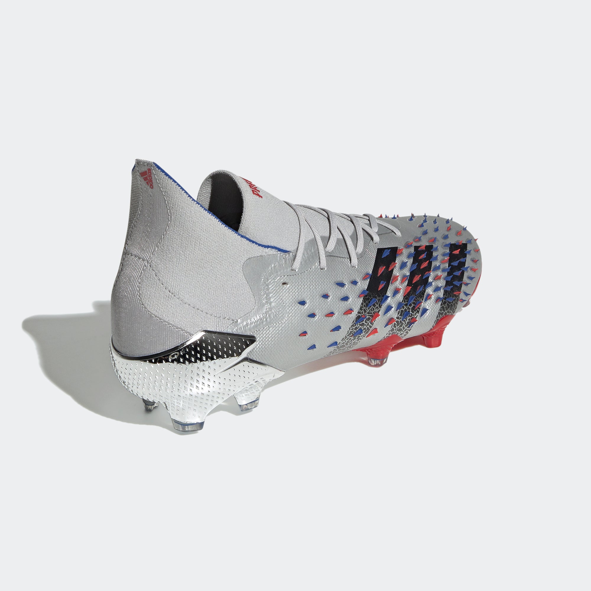 Predator Freak.1 FG Cleats - Silver Metallic/Core Black/Royal Blue