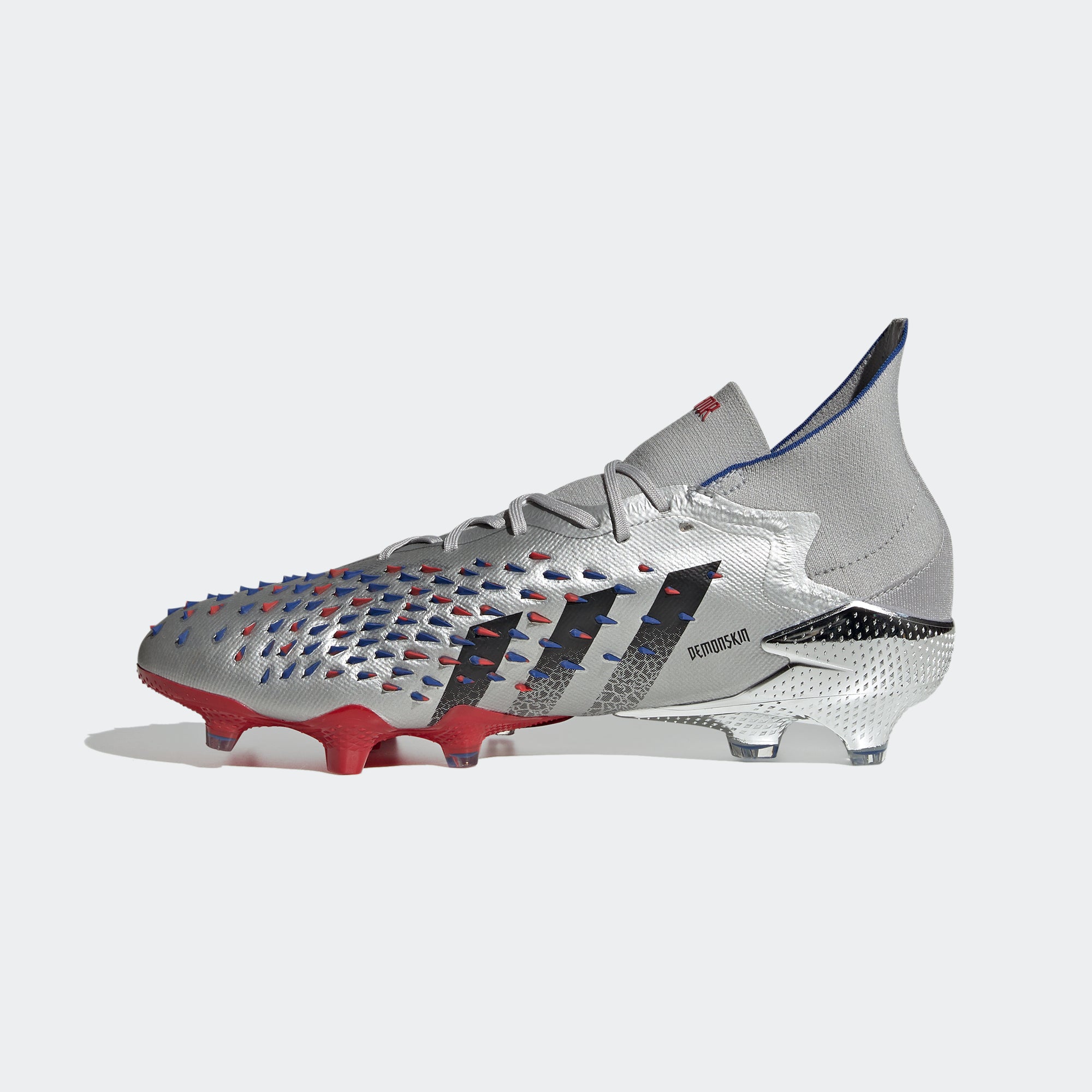 Predator Freak.1 FG Cleats - Silver Metallic/Core Black/Royal Blue
