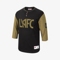 Men's LAFC Henley 3/4 Sleeve Black and Gold - HENLAJ19006-LAFBLCK-MITCHELL & NESS by Mitchell & Ness | Available at Niky's Sports