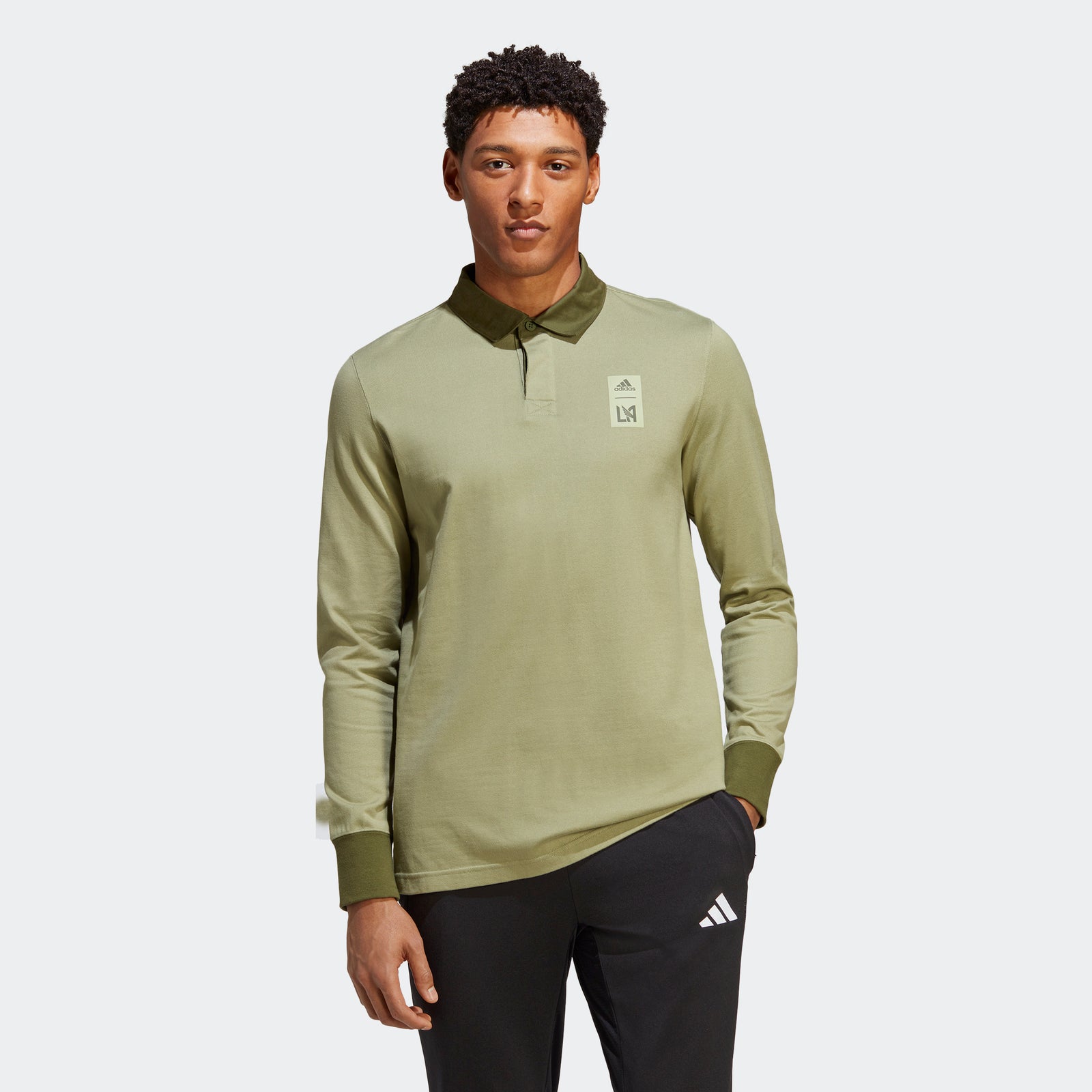 adidas LAFC Long Sleeve Travel Polo Shirt