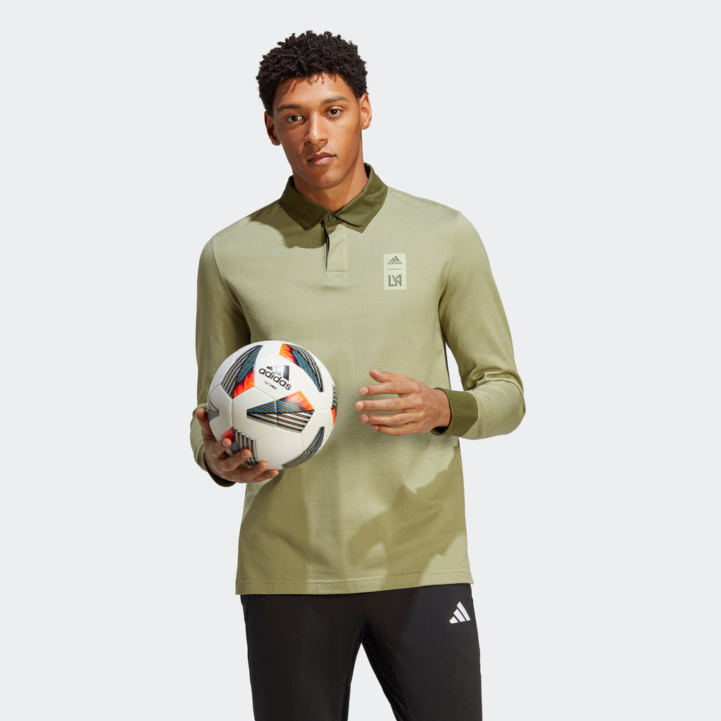 adidas LAFC Long Sleeve Travel Polo Shirt