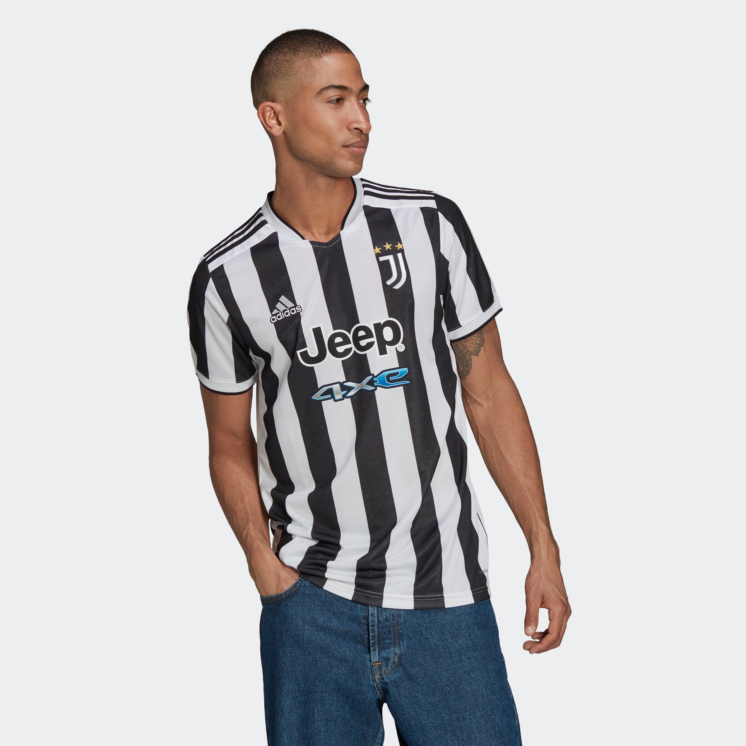 Juventus Home 21 22 Jersey White Black