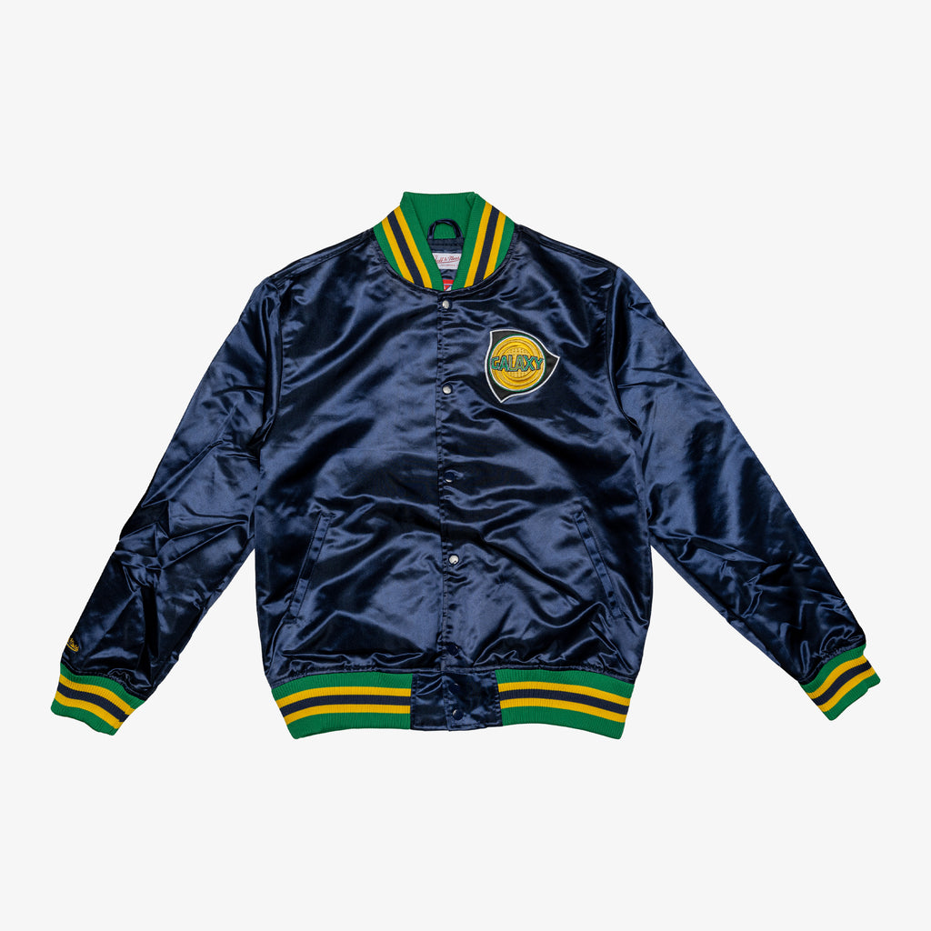 LA Galaxy Satin Jacket 25th Anniversary - Men's - STJKSC-19032-MITCHELL & NESS by Mitchell & Ness | Available at Niky's Sports