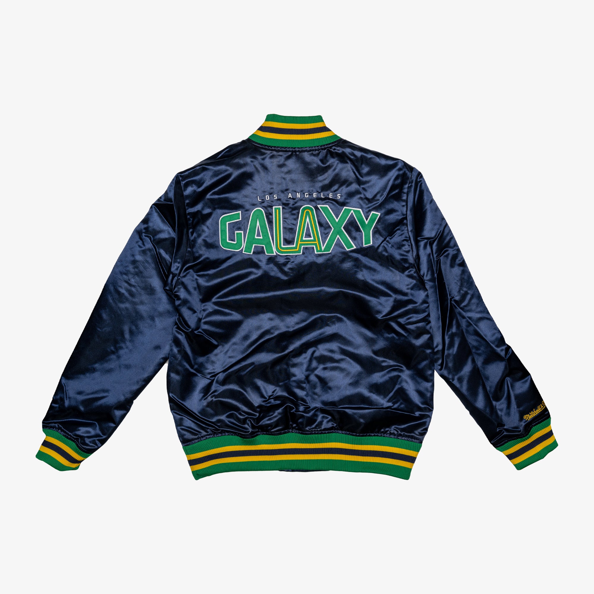 LA Galaxy Satin Jacket 25th Anniversary - Men's - STJKSC-19032-MITCHELL & NESS by Mitchell & Ness | Available at Niky's Sports