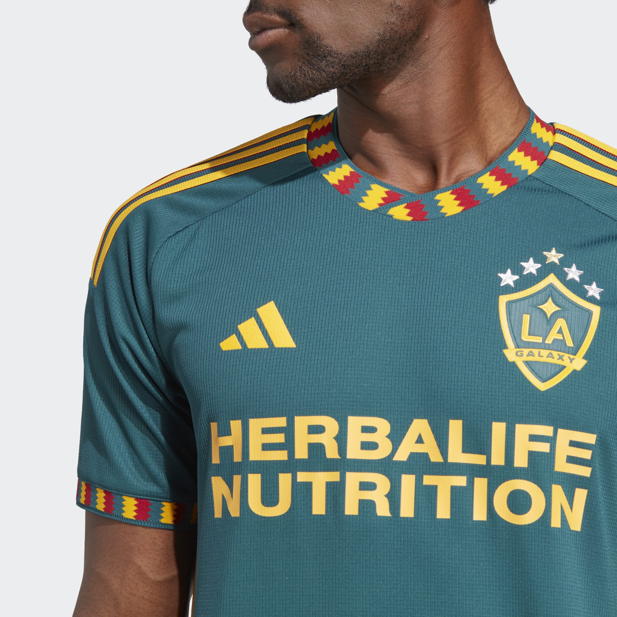 adidas LA Galaxy Men's Away Authentic Short Sleeve Jersey 2024