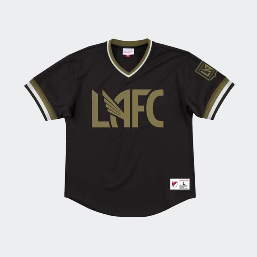 LAFC Special Script Mesh V-Neck Jersey - MSPOMG18058-LAFBLCK-MITCHELL & NESS by Mitchell & Ness | Available at Niky's Sports