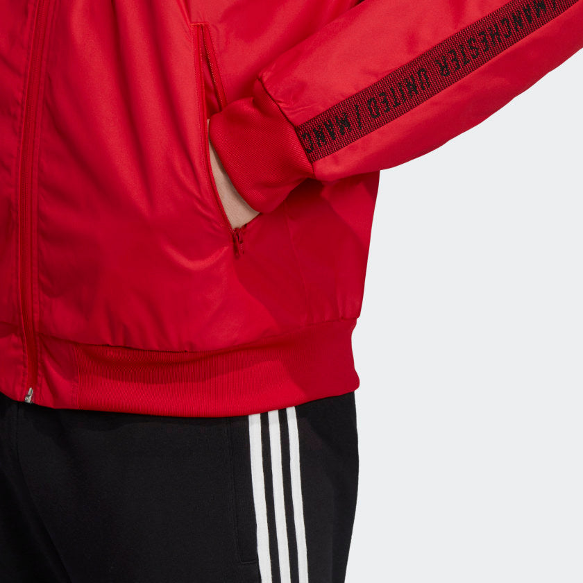 Manchester United Anthem Jacket Men's - DX9077-ADIDAS by Adidas | Available at Niky's Sports