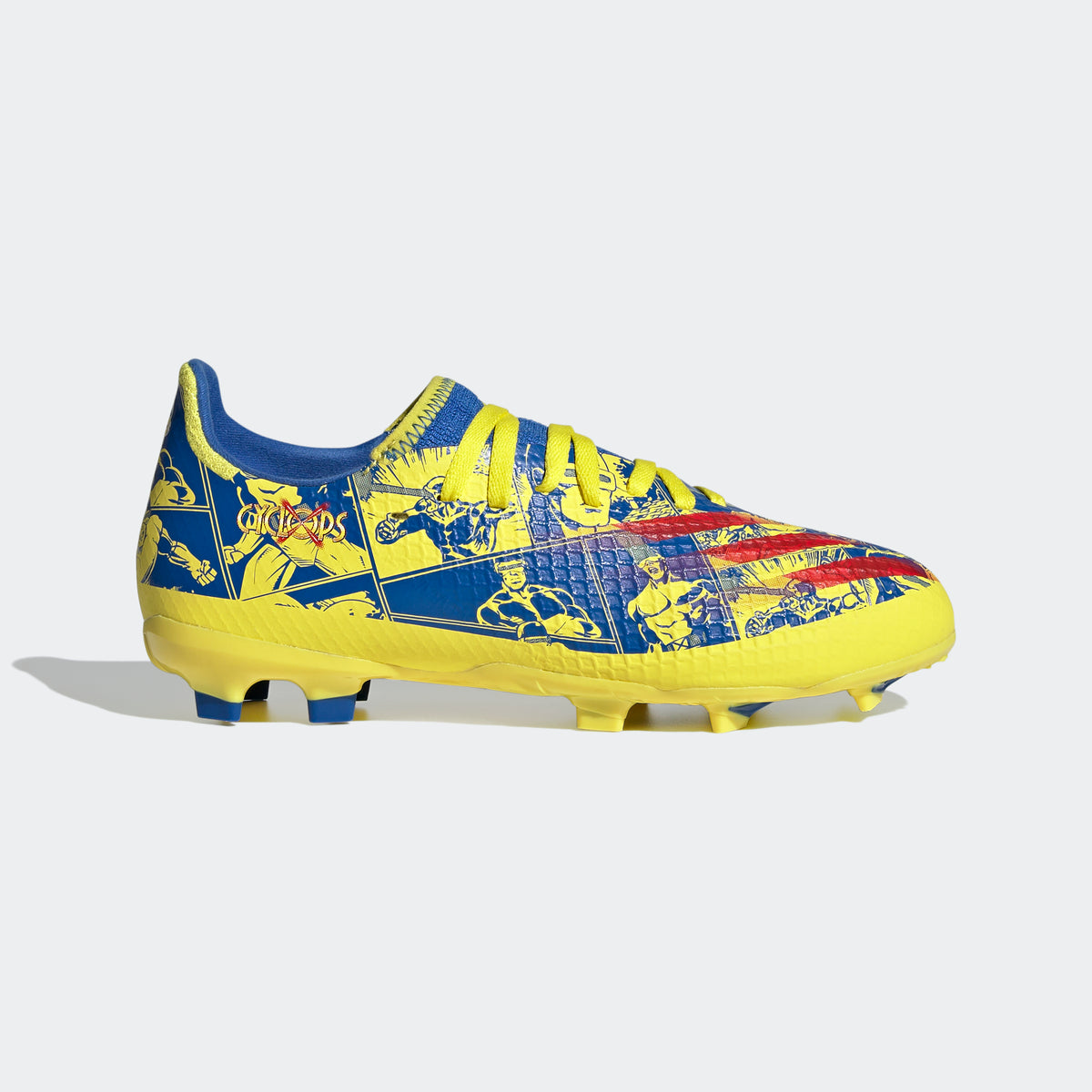 adidas Marvel X Ghosted.3 FG Kid&#39;s Cleats - Blue/Vivid Red/Bright Yellow