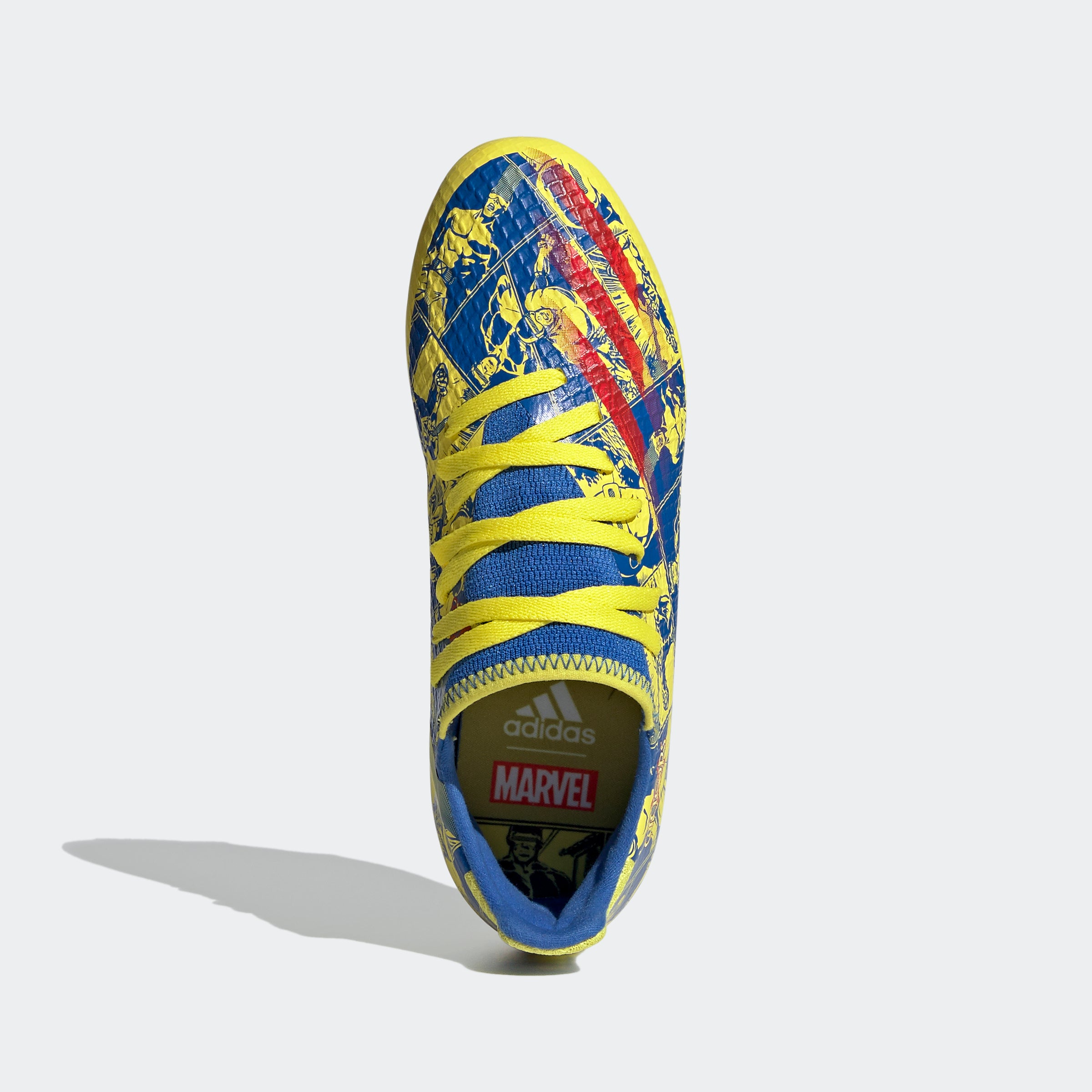 adidas Marvel X Ghosted.3 FG Kid's Cleats - Blue/Vivid Red/Bright Yellow