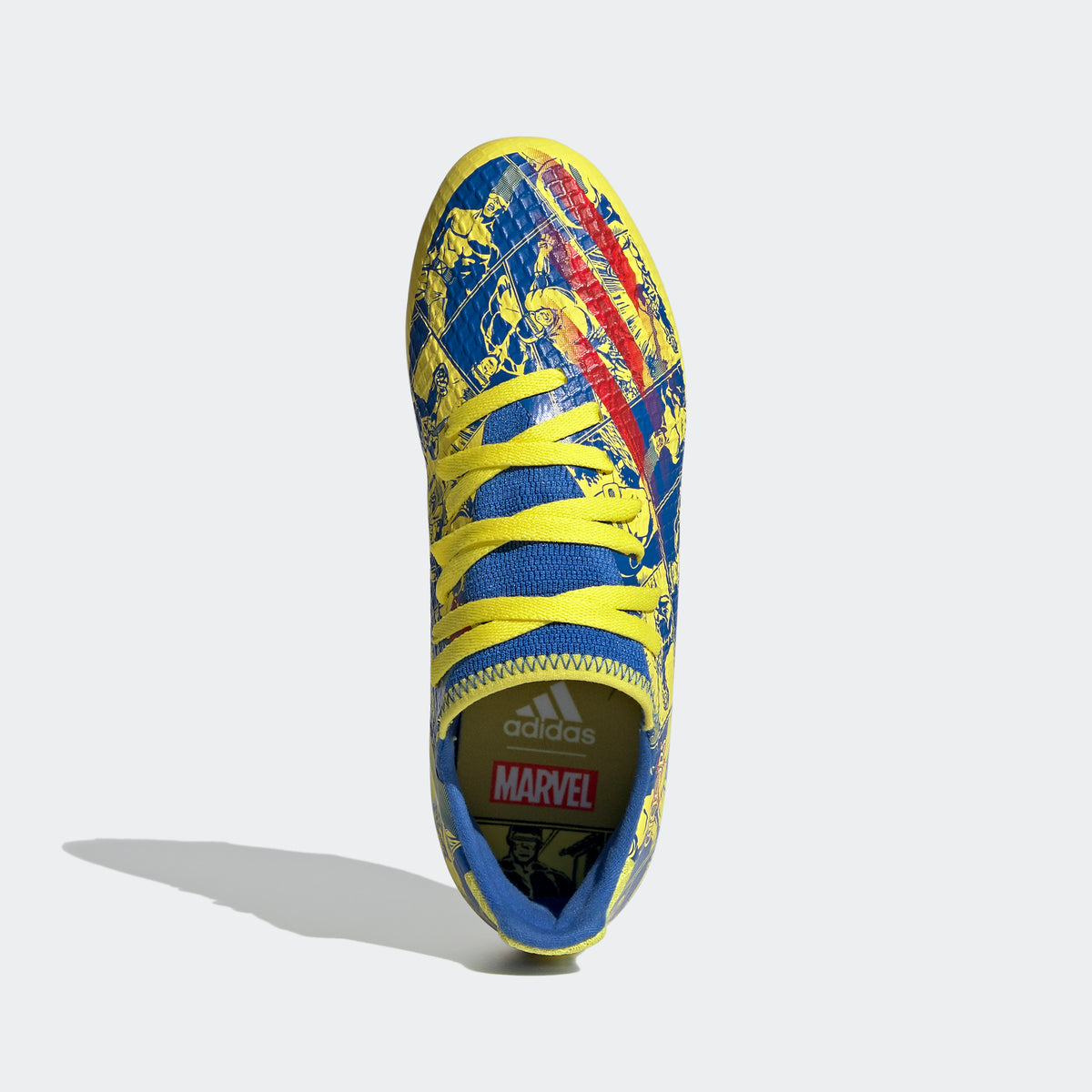 adidas Marvel X Ghosted.3 FG Kid's Cleats - Blue/Vivid Red/Bright Yellow