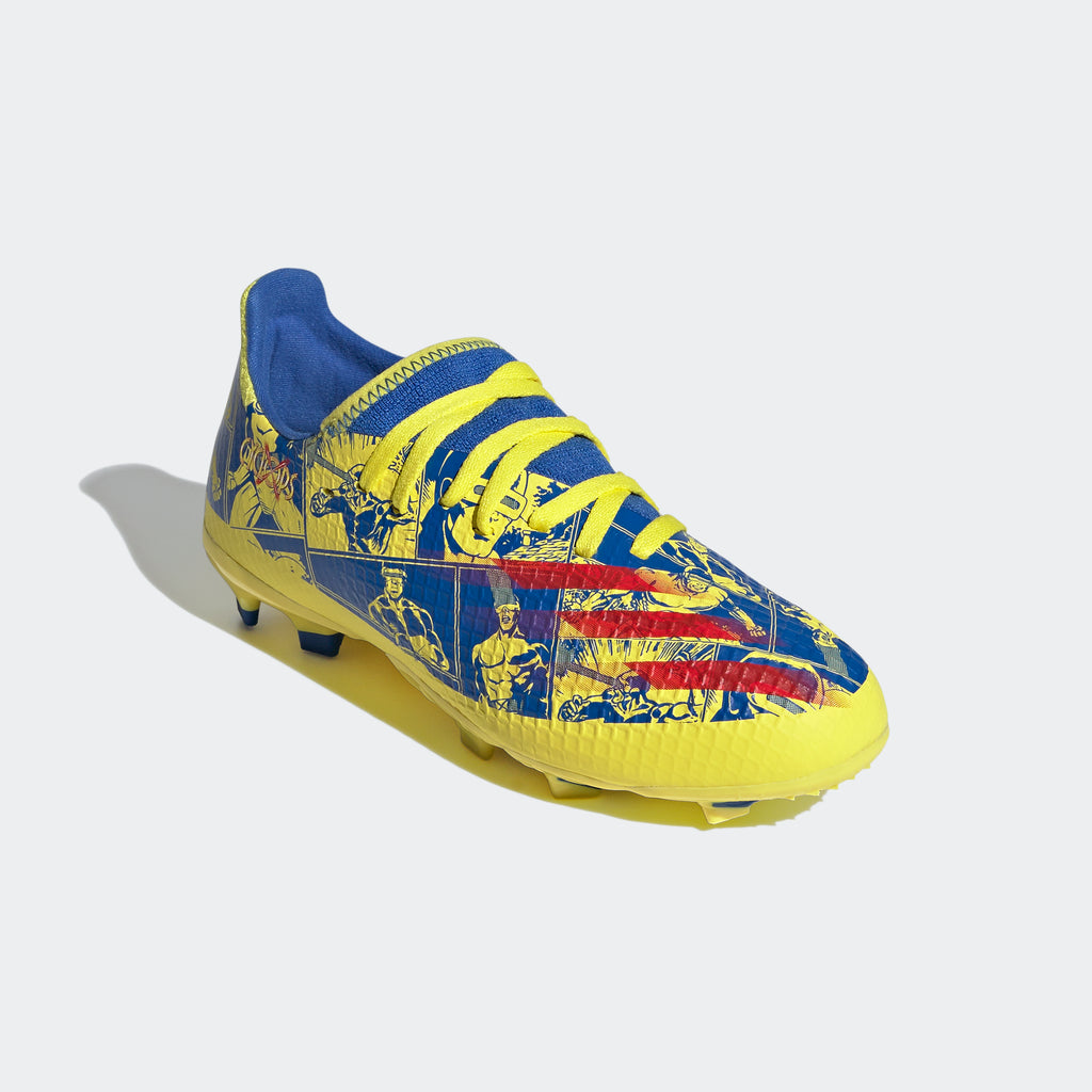 adidas Marvel X Ghosted.3 FG Kid's Cleats - Blue/Vivid Red/Bright Yellow