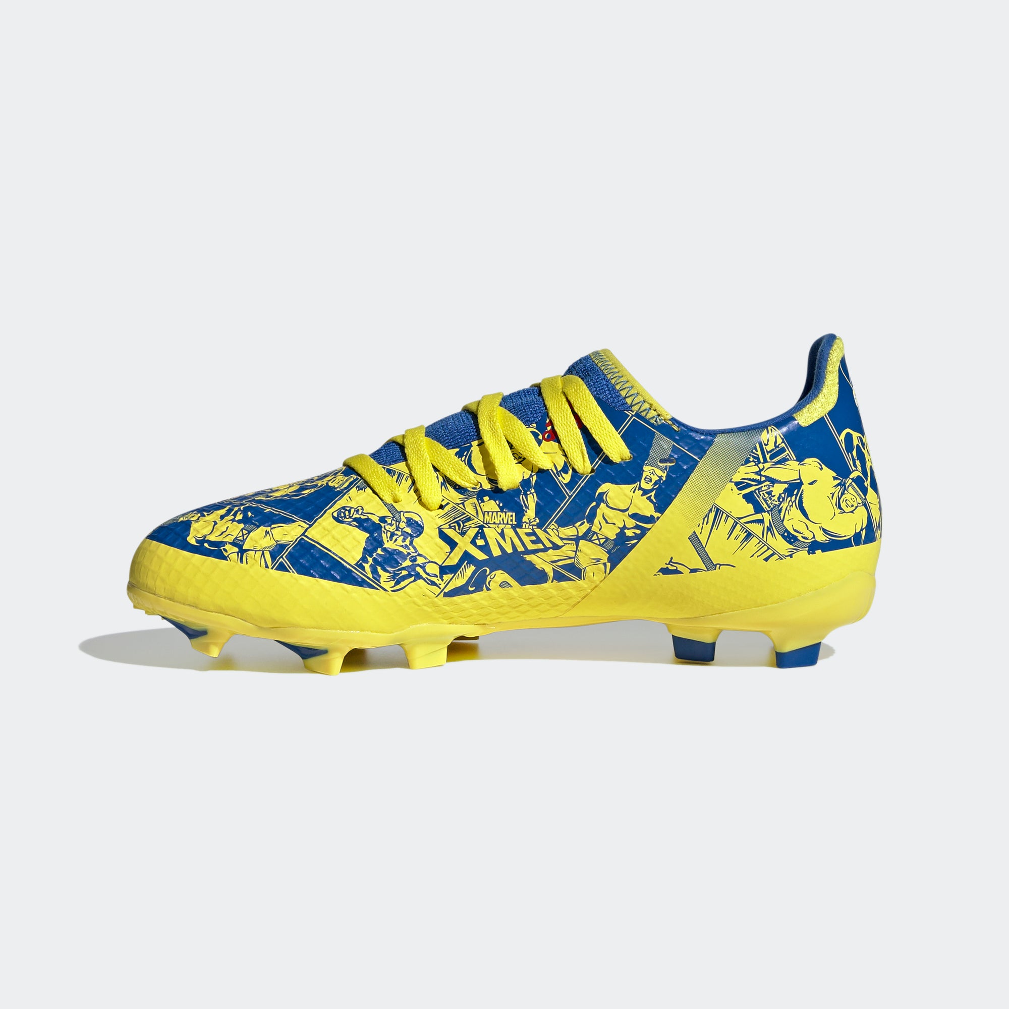 adidas Marvel X Ghosted.3 FG Kid's Cleats - Blue/Vivid Red/Bright Yellow