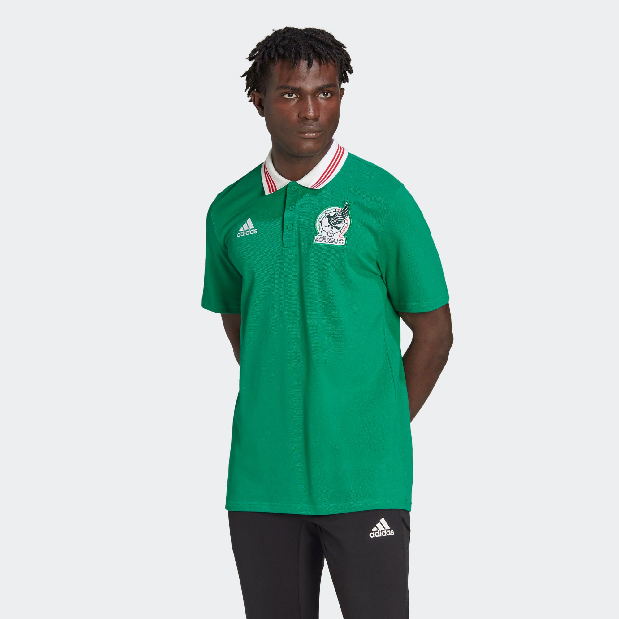 adidas Men's Mexico DNA Polo Green - HF1444-ADIDAS by adidas | Available at Niky's Sports
