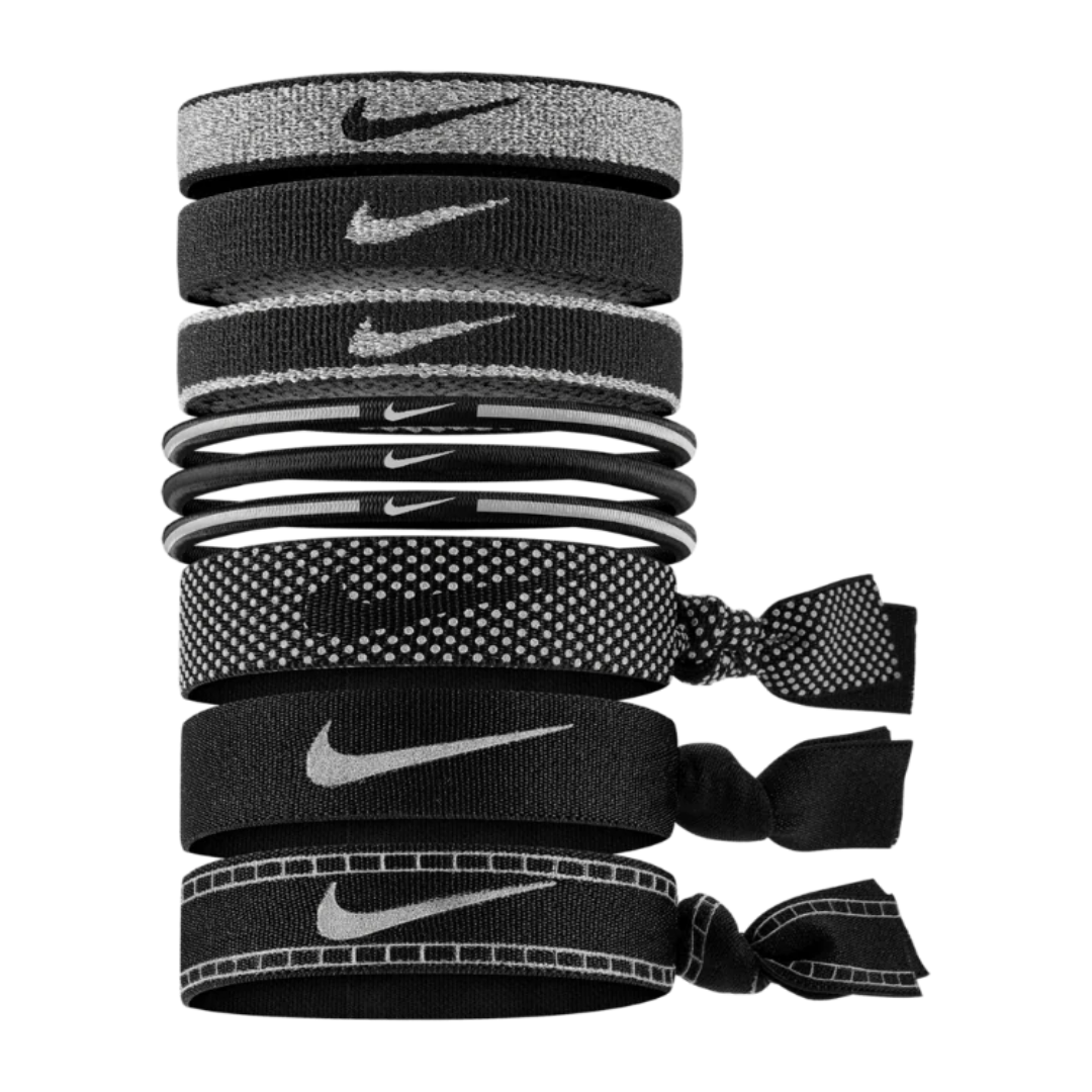 NIKE MIXED HAIRBANDS 9 PK REFLECTIVE - N.100.1600.018.OS-NIKE by Nike | Available at Niky's Sports