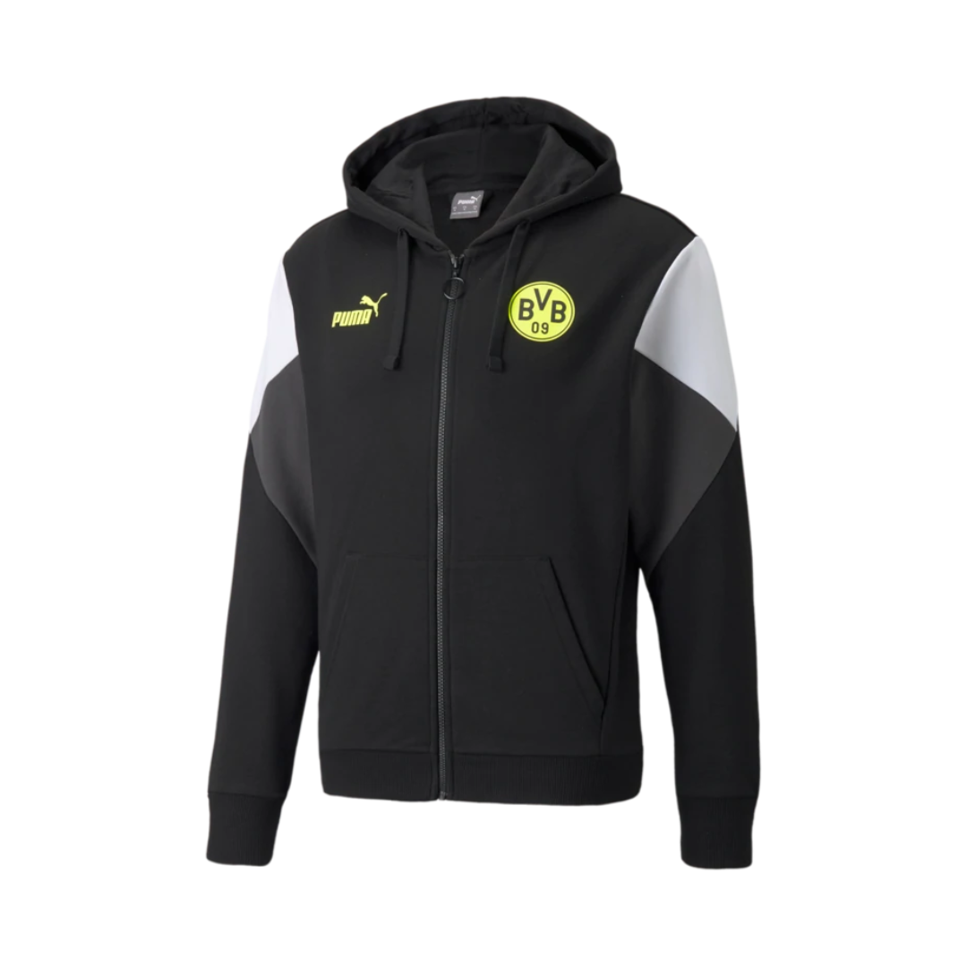 BVB FtblCulture Full-Zip Men&#39;s Football Hoodie - 764318-05-PUMA by Puma | Available at Niky&#39;s Sports