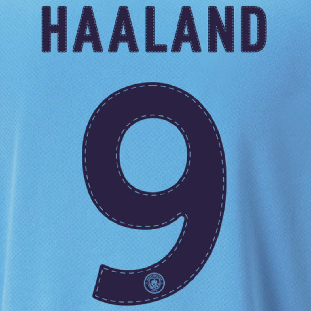 Halaand Manchester City Home UCL Name and Number Set - Adult