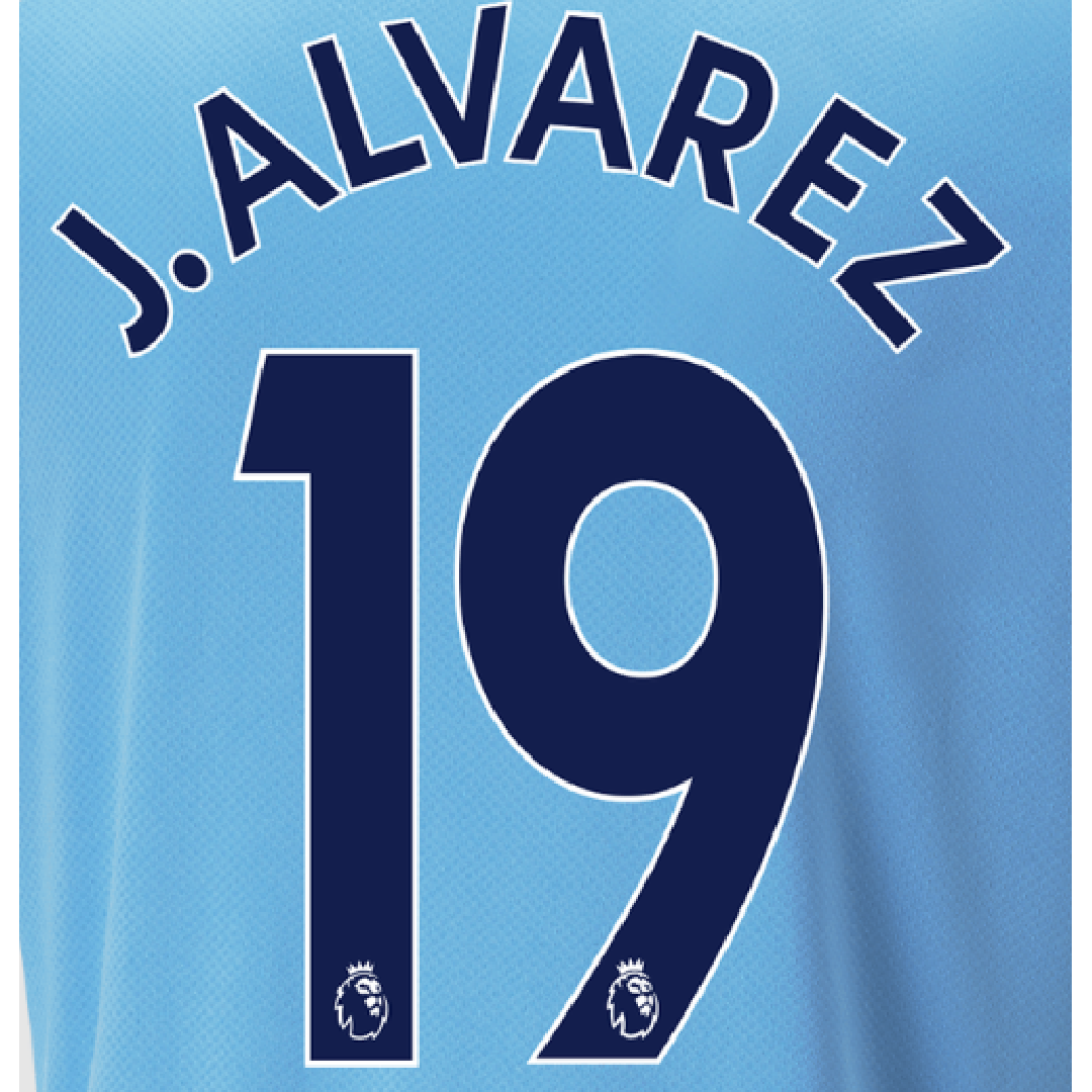 EPL JULIAN ALVAREZ NAVY NAME AND NUMBER SET 22-23 - EPL19-J.ALVAREZ-N-AUTHENTIC by Authentic | Available at Niky's Sports
